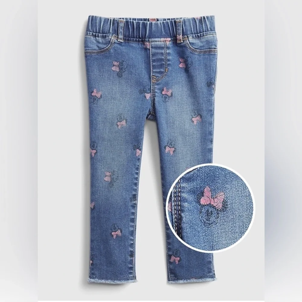 GAP Disney Blue Jeans with Pink Bow Accents